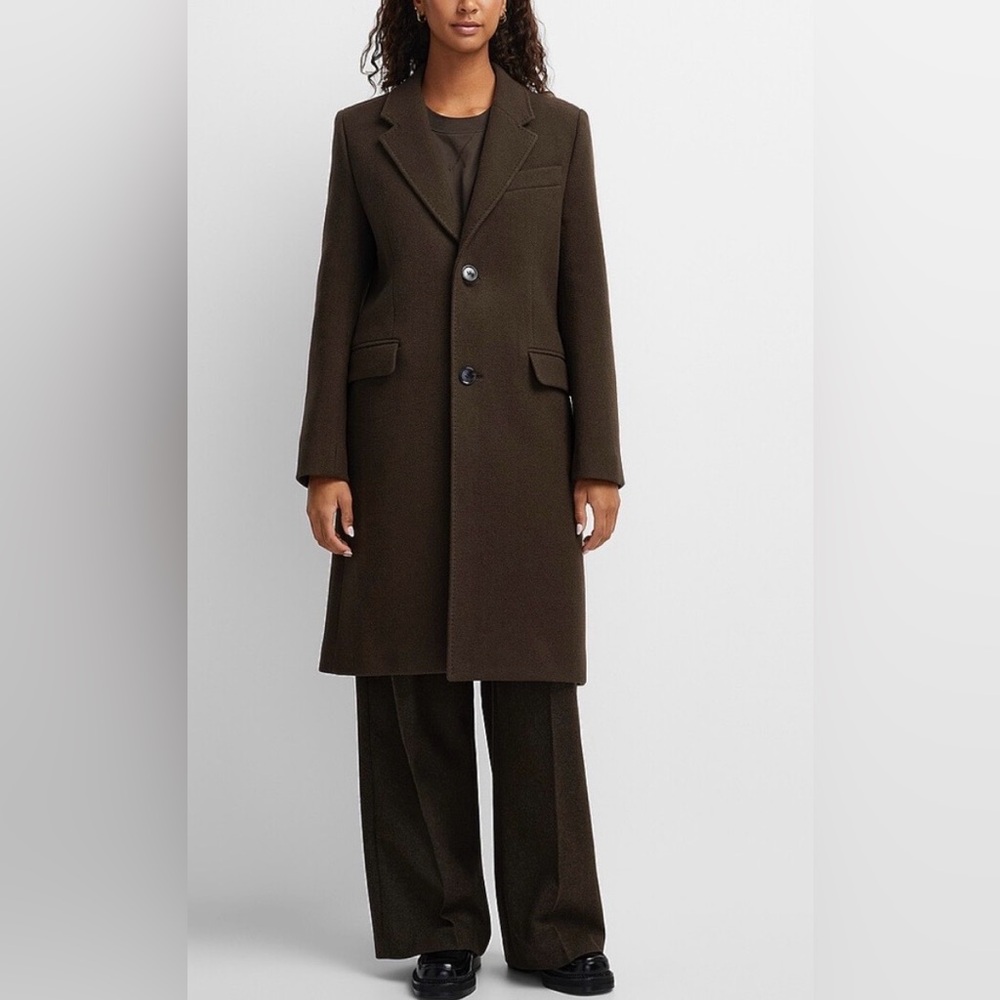 AMI brand new 100% virgin wool Dark Brown coat